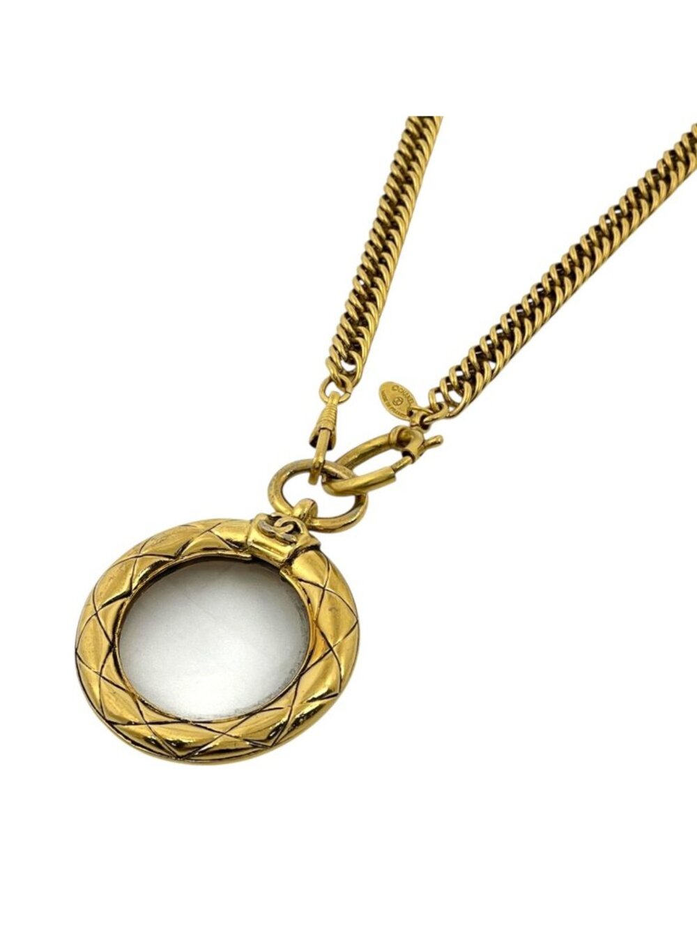 Chanel Necklace CC Logo Loupe Gold Plated